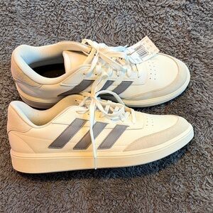 Adidas Men's Cream and Gray Sneakers